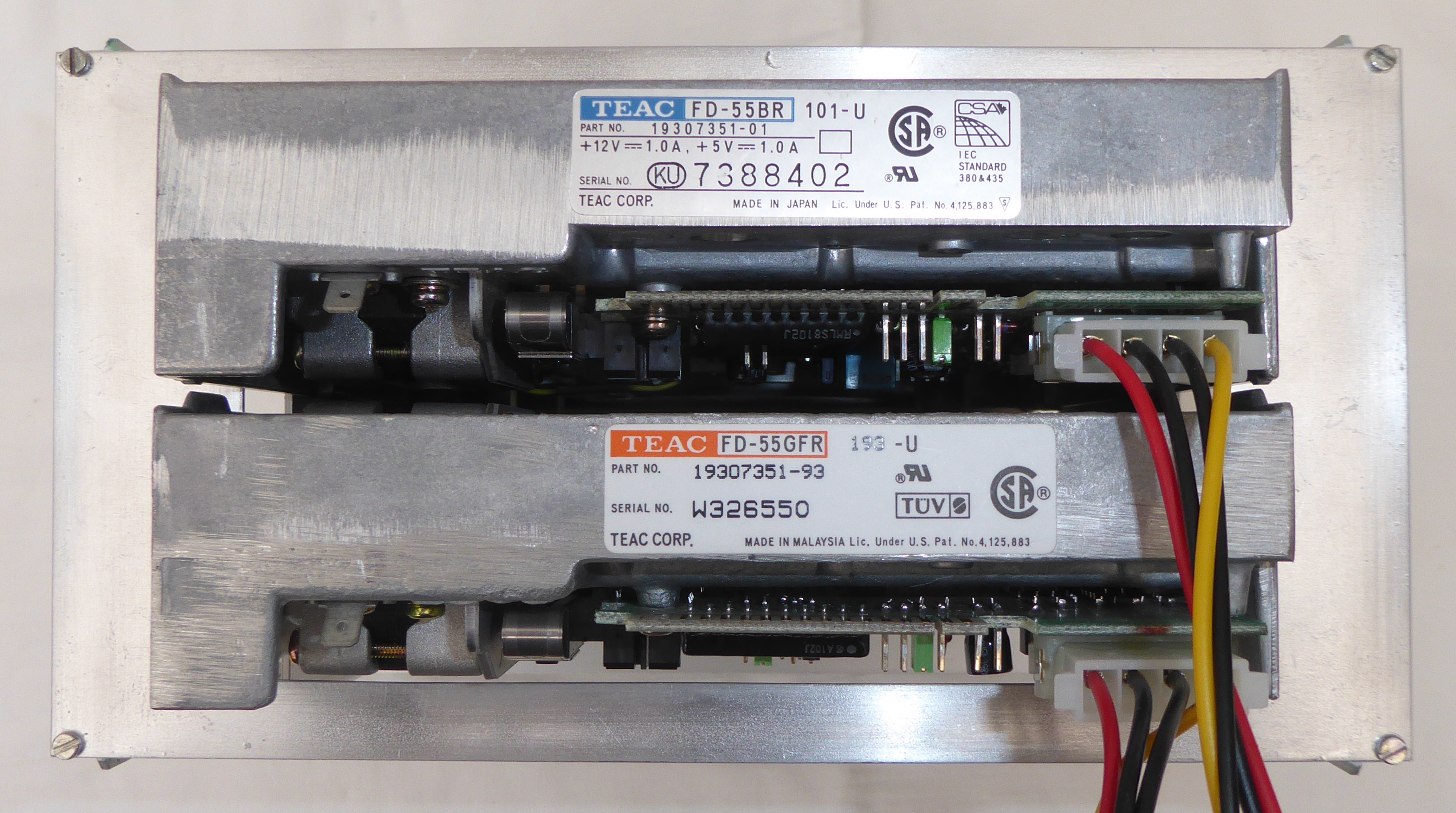Dual 5.25" Floppy Drive Module (Horizontal) Rear