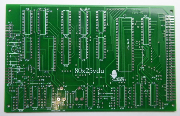 80x25 VDU Interface Board&nbsp;(Enhanced) PCB