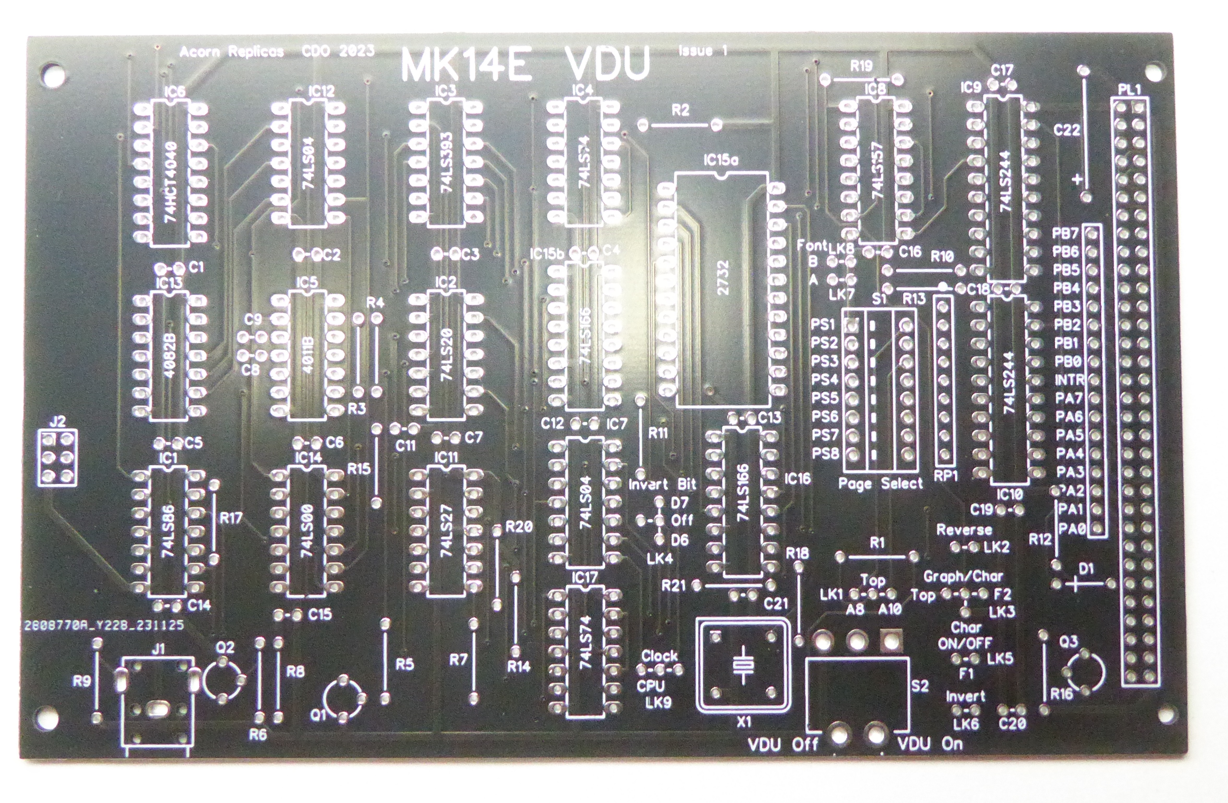 MK14E VDU PCB